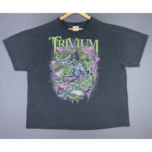 Vintage Y2K Trivium Heavy Metal Band Album Concet Tour Black 2XL Shirt Rare Art - Picture 1 of 13